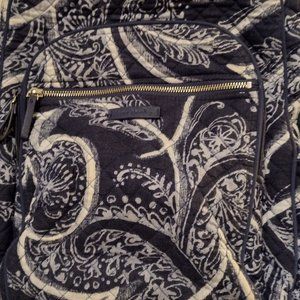VERA BRADLEY Campus Backpack  - Navy Blue/White Paisley design 15 L x 15 W